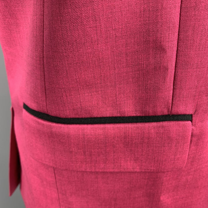 MARC JACOBS Size 38 Pink Heather Stretch Wool Contrast Collar Sport Coat