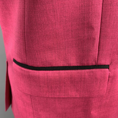 MARC JACOBS Size 38 Pink Heather Stretch Wool Contrast Collar Sport Coat