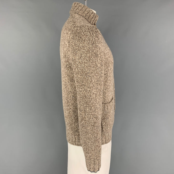 BRUNELLO CUCINELLI Size 42 Taupe Cream Knit Cashmere Cardigan