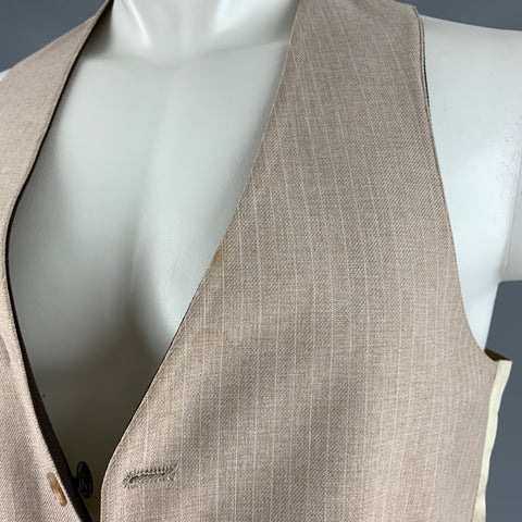 VINTAGE Size S Brown Tan Stripe Vest