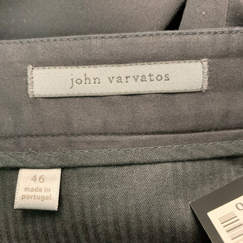 JOHN VARVATOS Taille 33 Pantalon décontracté en coton élasthanne noir à devant plat