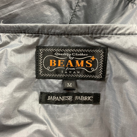 BEAMS PLUS Size M Grey Quilted Nylon Snaps Jacket
