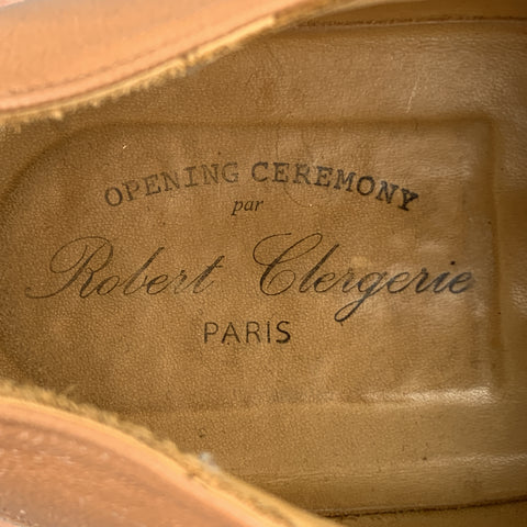 ROBERT CLERGERIE Size 11 Tan  Leather Lace Up See Through Sole Shoes