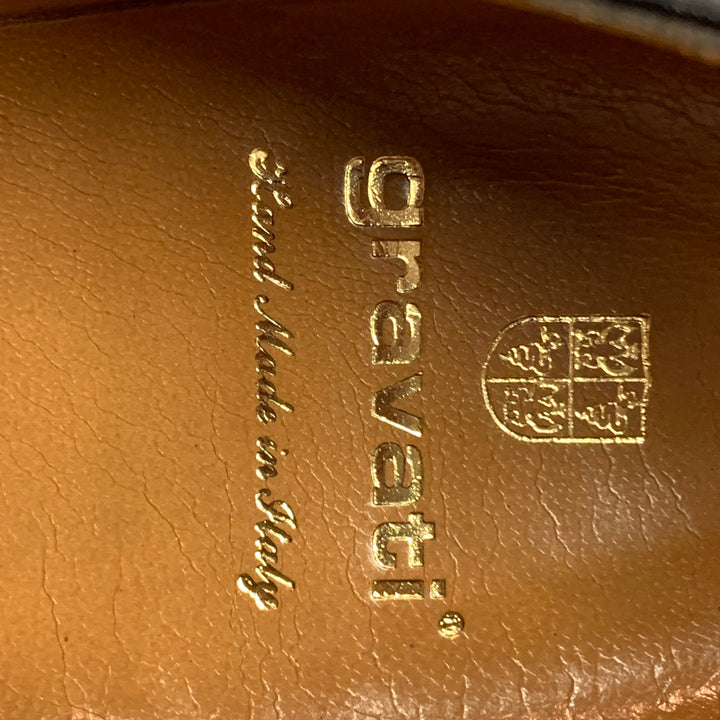 GRAVATI Size 12.5 Black Leather Lace Up Dress Shoes