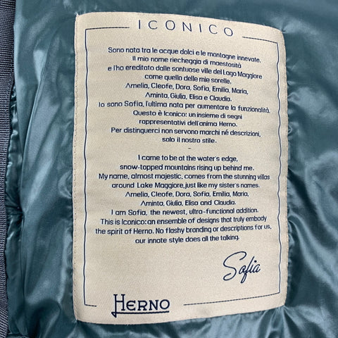 HERNO Size 6 Sea Foam Quilted Nylon Sofia Jacket