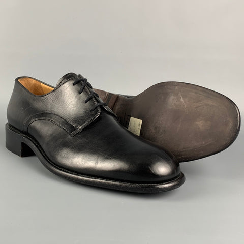 BALLY Size 9 Black Leather Lace Up Shoes