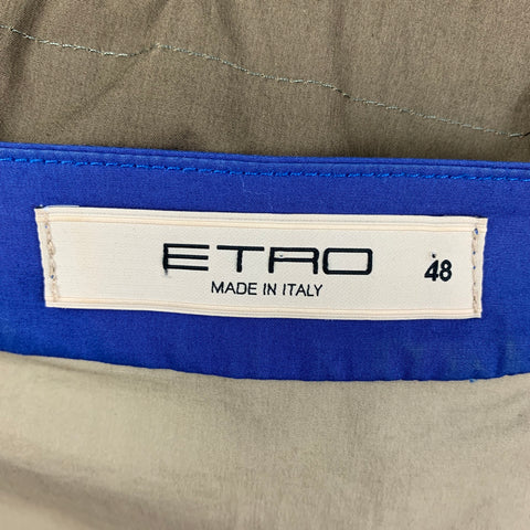 ETRO Taille 12 Robe à cordon de serrage à motifs mixtes noir taupe