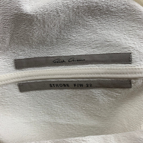 RICK OWENS Size 2 Off White Crepe Cotton Blend One-Sleeve Drape Diana Dress