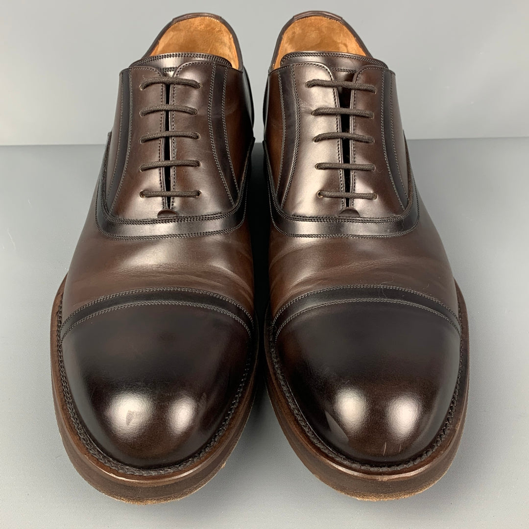 Louis Vuitton Brown Leather Cap Toe Oxford Shoes