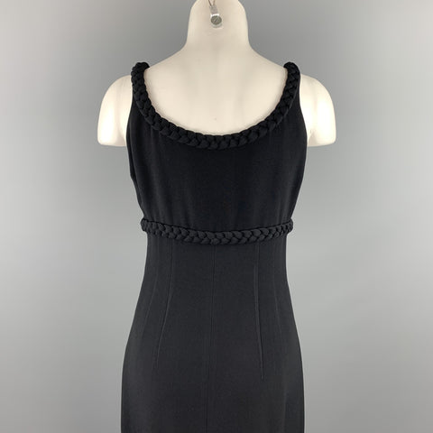 MOSCHINO Size 8 Black Rayon Empire Waist Cocktail Dress