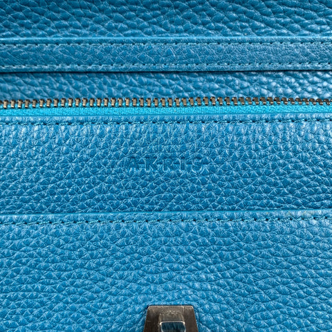 AKRIS Teal Anouk Lizard Embossed Wallet