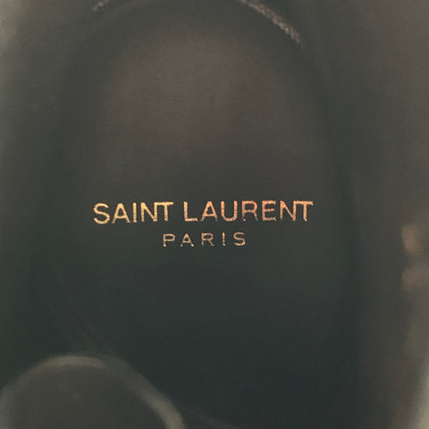 SAINT LAURENT Botas Ranger con tachuelas de cuero negro talla 10