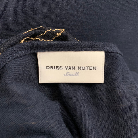 DRIES VAN NOTEN Size S Navy & Beige Viscose Blend Dress Top
