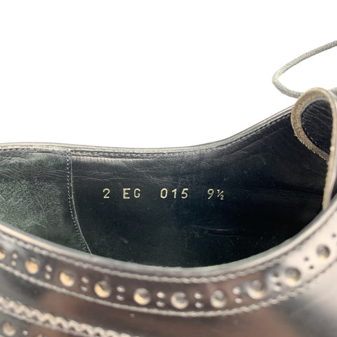 PRADA Size 10.5 Black Perforated Leather Platform Lace Up Shoes