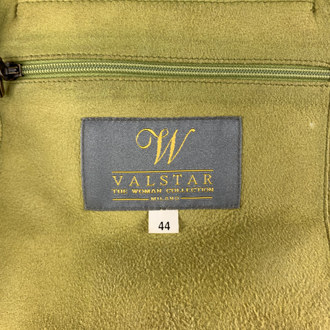 VALSTAR Size 8 Green Leather Collared Snap Shirt Coat