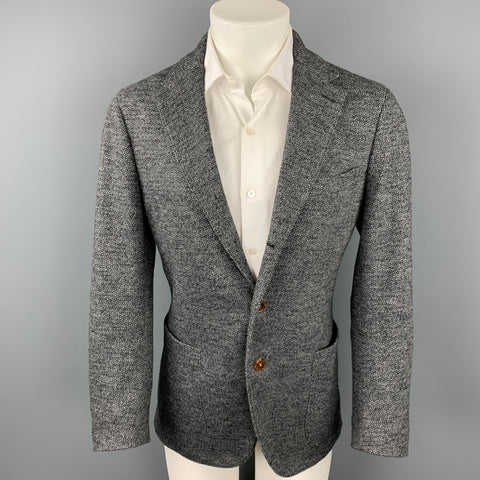 ALESSANDRO CANTARELLI Size 42 Grey Heather Wool / Cotton Notch Lapel Sport Coat