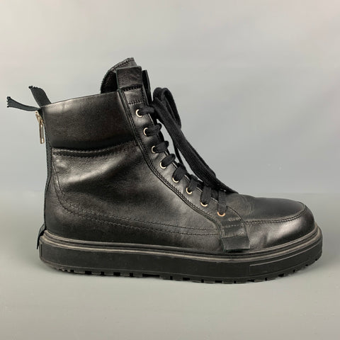 KRIS VAN ASSCHE Size 9 Black Solid Leather Boots