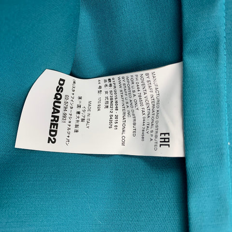 DSQUARED2 Size 8 Teal Cotton Jacket Blazer