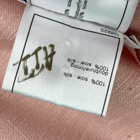 CHANEL 01C Taille 4 Pantalon décontracté taille haute en soie rose