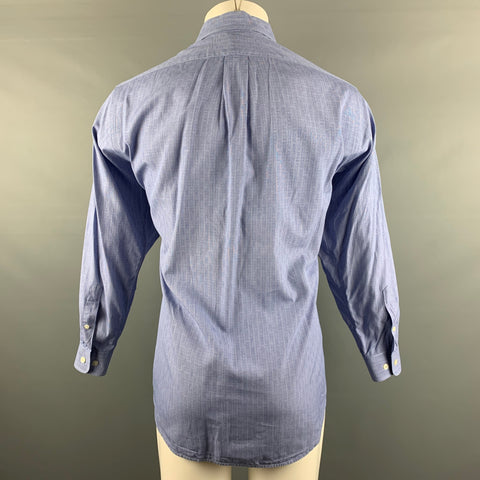 POLO by RALPH LAUREN Size M Blue White Plaid Cotton Vintage Long Sleeve Shirt
