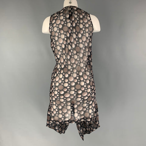 RICK OWENS Size S Taupe Black Dots Sleeveless Dress