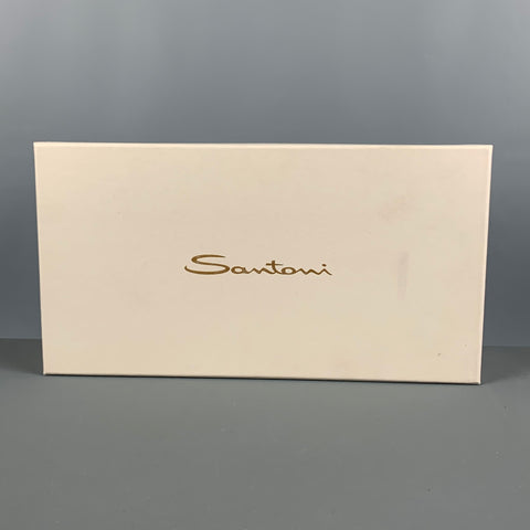 SANTONI Atwood Size 8.5 Black Round Toe Lace Up Shoes