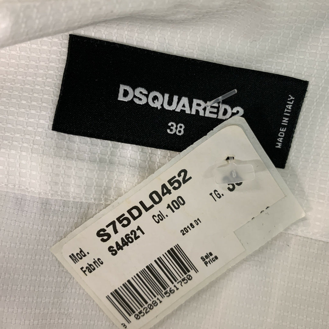 DSQUARED2 Size S White Cotton Textured Button Up Shirt