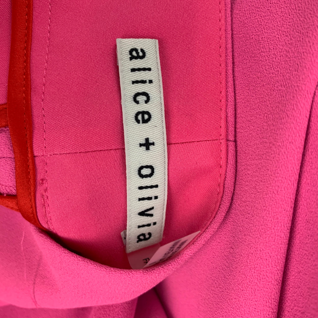 ALICE + OLIVIA Size 0 Pink Wide Leg Dress Pants