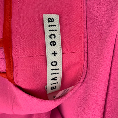 ALICE + OLIVIA Talla 0 Pantalón de vestir de pierna ancha rosa