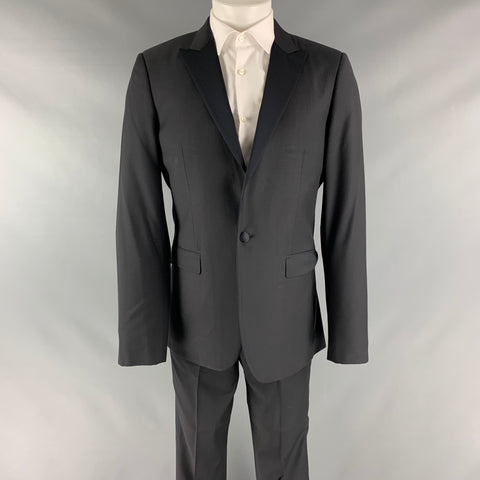 CALVIN KLEIN COLLECTION Taille 38 Smoking à revers en laine unie noire