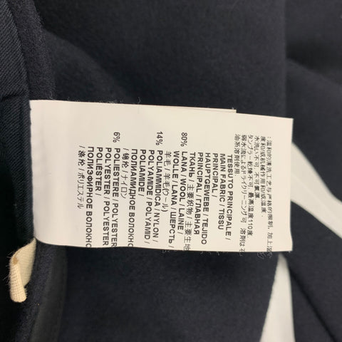MARNI Size 40 Navy Black Wool Blend Notch Lapel Sport Coat