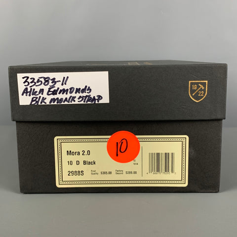ALLEN EDMONDS Taille 10 Chaussures à lacets en cuir noir à double sangle
