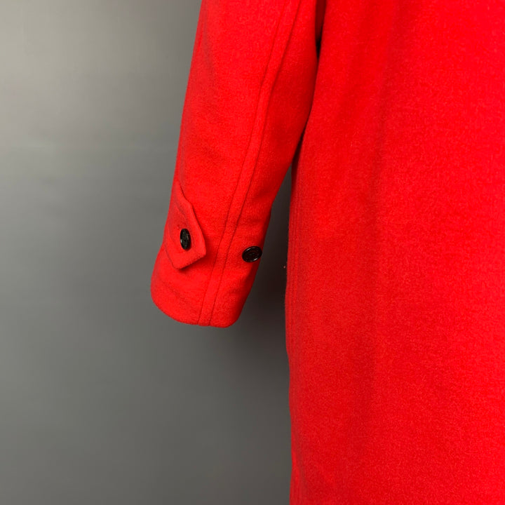 BURBERRY Size 0 Red Wool / Cashmere Hidden Placket  Coat