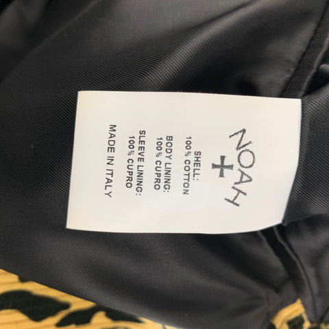 NOAH Size 40 Tan Black Animal Print Cotton Peak Lapel Sport Coat