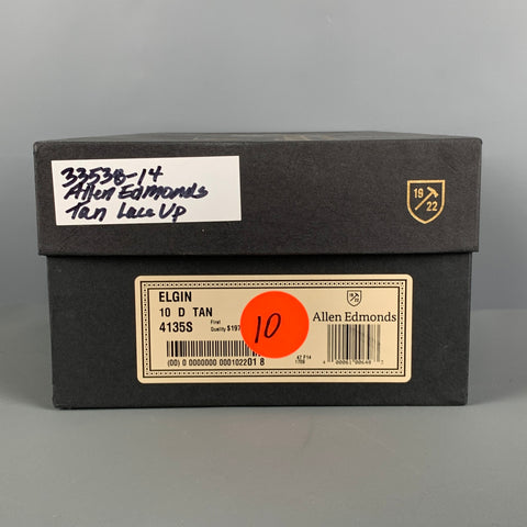 ALLEN EDMONDS Taille 10 Chaussures à lacets en cuir perforé marron à bout droit