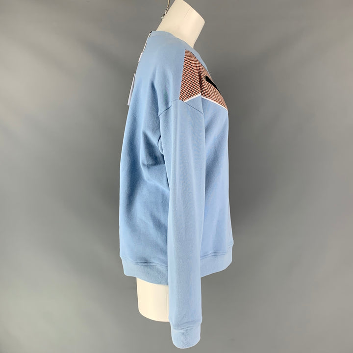 DEREK LAM Size M Blue Brown Cotton Sweatshirt
