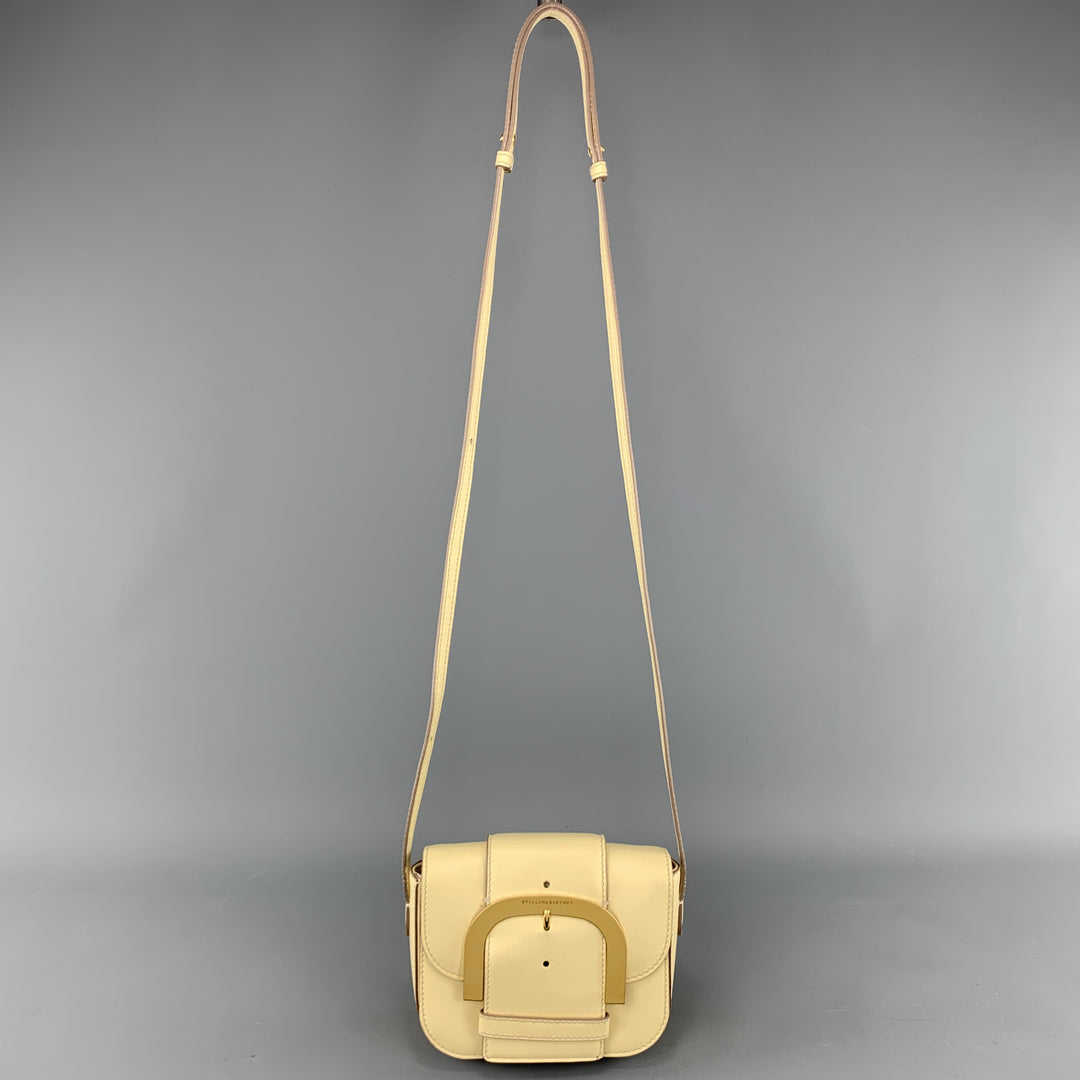 STELLA McCARTNEY Pastel Yellow Faux Leather Oversized Buckle CIEL Bag