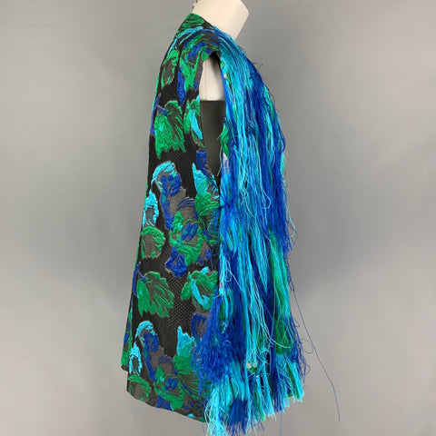 GIANLUCA CAPANNOLO Size 6 Blue Green Polyester Blend Vest