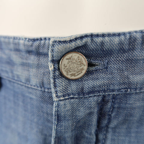 BRIONI Size 32 x 30 Blue Light Weight Cotton / Linen Straight Leg Jeans