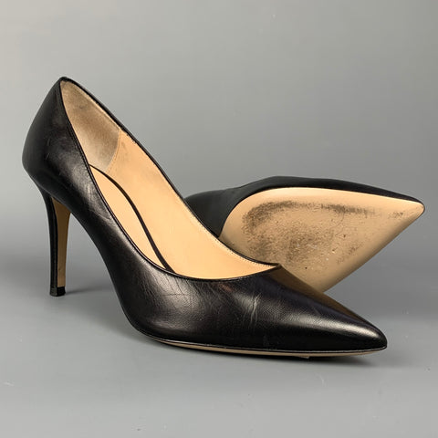 BARNEY'S NEW YORK Size 8.5 Black Leather Pointed Toe Classic Pumps