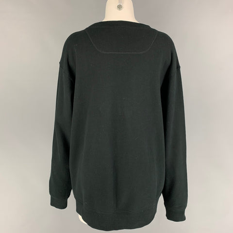 MARC JACOBS Taille L Pull à col rond en coton pailleté noir et or