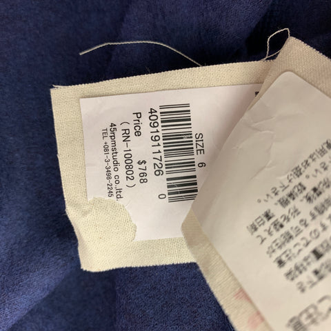 45rpm Size L Indigo Wool Shawl Collar Jacket