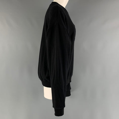 DAVID KOMA Size XS Black Cotton Embroidered Sweatshirt Pullover