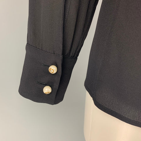 GUCCI Talla M Blusa con lazo de seda negra