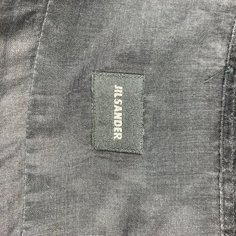 JIL SANDER Size M Black Ramie Button Up Long Sleeve Shirt
