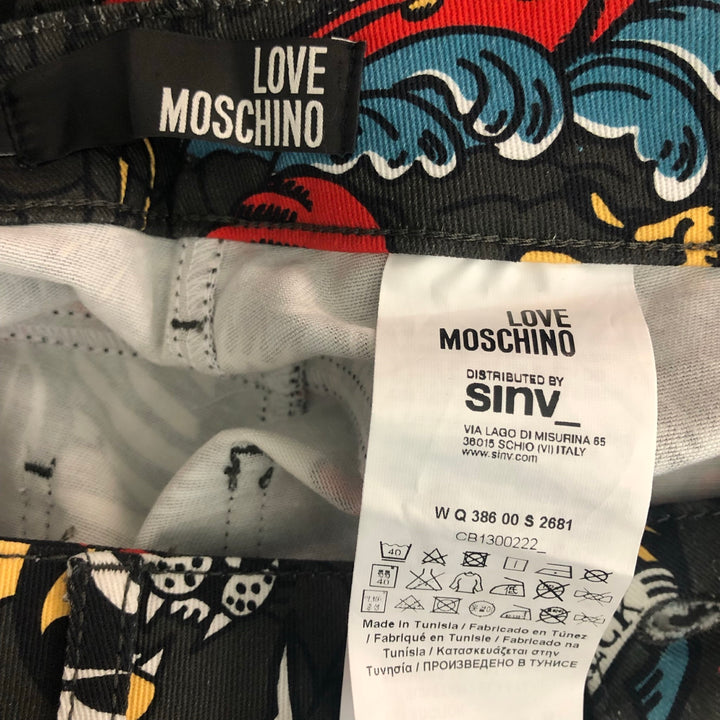LOVE MOSCHINO Size 4 Black Multicolour Cotton &  Elastane Cartoon Jeans