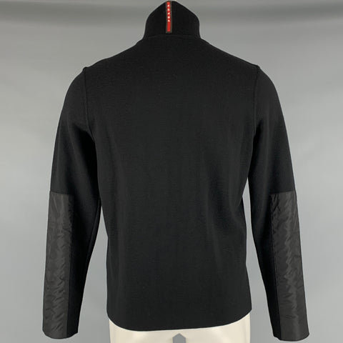 PRADA Taille 40 Veste zippée en laine de tissus mélangés noirs