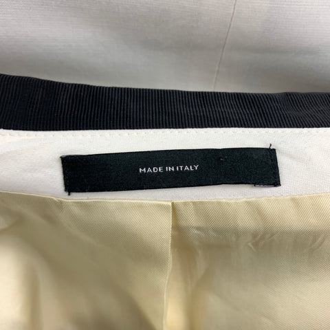 PAUL SMITH Size 36 Regular Cream & Black Wool Shawl Collar Sport Coat