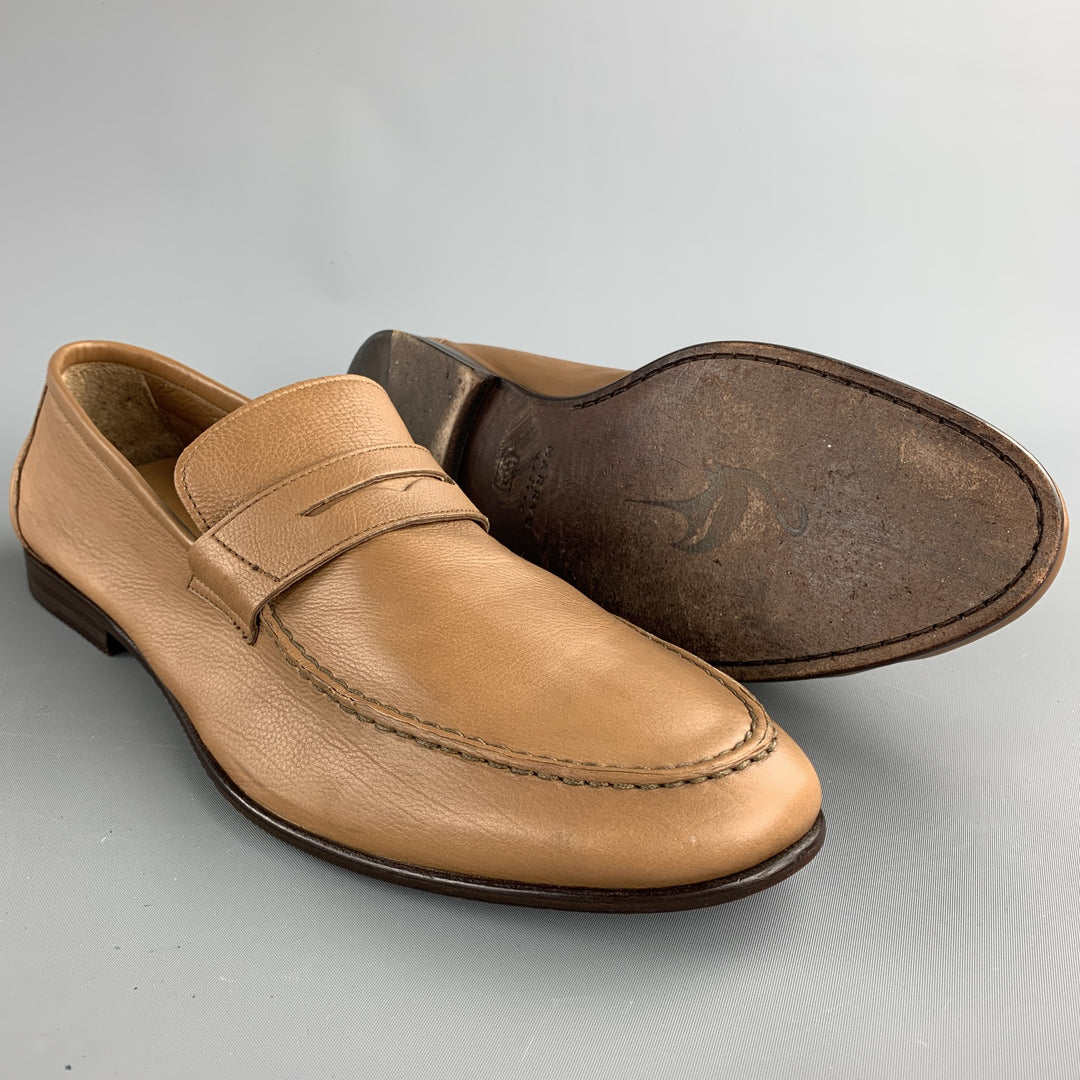 HARRYS OF LONDON Size 11.5 Tan Leather Slip On Loafers