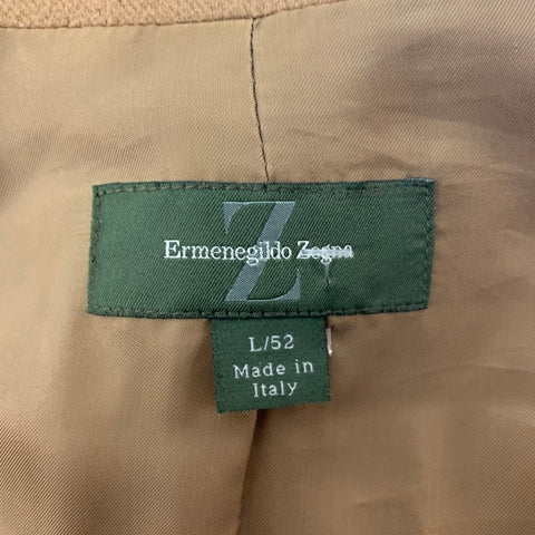 ERMENEGILDO ZEGNA Size 42 Camel Cashmere Single Breasted Jacket